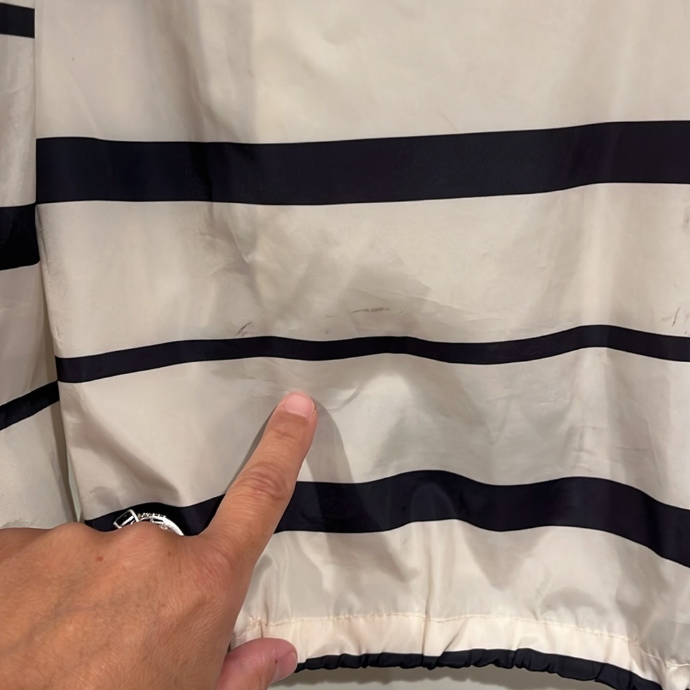 Thread & Supply Hooded Pullover Windbreaker Anorak Jacket Striped Cinch Waist - Picture 8 of 10